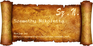 Szemethy Nikoletta névjegykártya